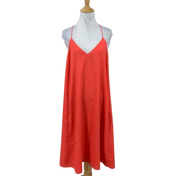 J. Crew Dresses & Skirts - J.Crew Carrie Slip Dress Womens 6 Bright Pink Shapeless Lined Pockets V Neck